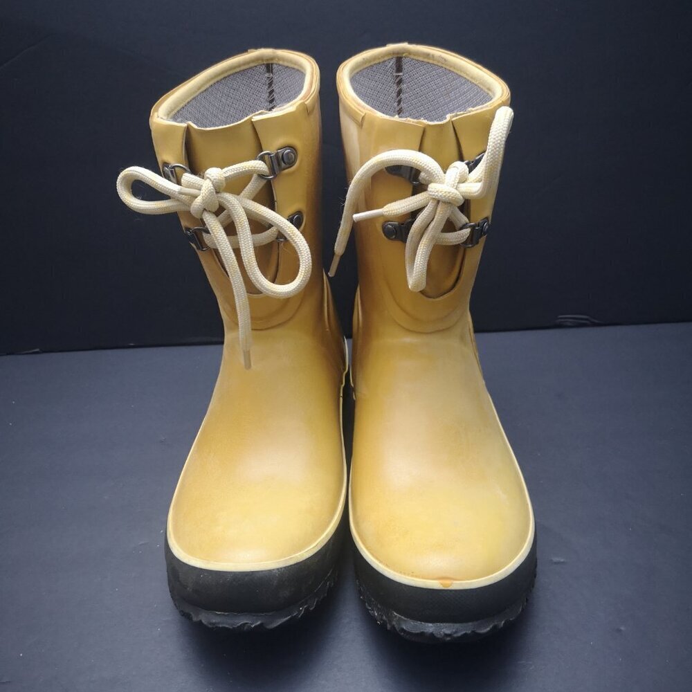 Bogs Ladies Size 7 Mustard Yellow Everdry Dura Fresh Urban Farmer Rubber Boots - Picture 4 of 9